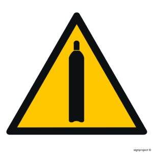 GE003 Ostrzeżenie - butle z gazem - 12 naklejek