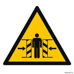 GE005 Ostrzeżenie przed zgnieceniem bocznym - 12 naklejek