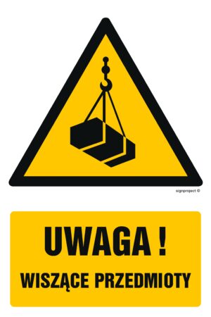GF012 Uwaga - wiszące przedmioty - 9 naklejek