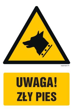 GF015 Uwaga - zły pies! - 9 naklejek