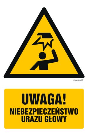 GF017 Uwaga - niebezpieczeństwo urazu głowy - 9 naklejek