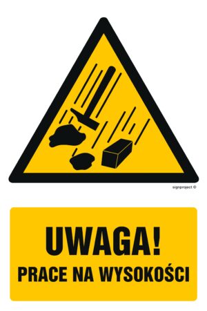 GF027 Uwaga - prace na wysokości - 9 naklejek