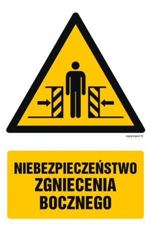 GF031 Niebezpieczeństwo zgniecenia bocznego - 9 naklejek