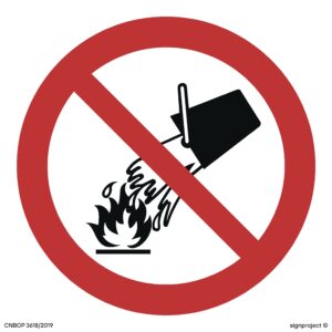 BA003 Zakaz gaszenia wodą - 12 naklejek