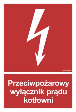 BB024 Przeciwpożarowy wyłącznik prądu kotłowni - 9 naklejek