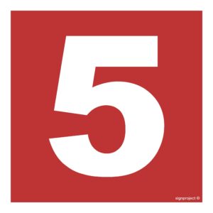 BC025 Liczba 5 - 12 naklejek