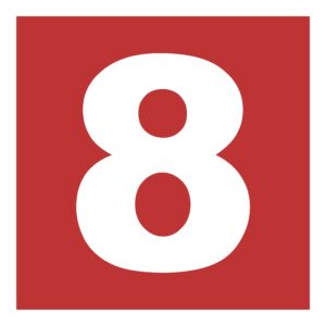 BC028 Liczba 8 - 12 naklejek