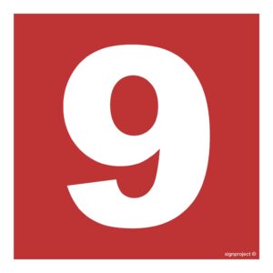 BC029 Liczba 9 - 12 naklejek