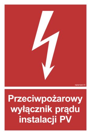 BC145 Przeciwpożarowy wyłącznik prądu instalacji PV - 9 naklejek