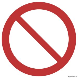 GA001 Ogólny znak zakazu - 12 naklejek