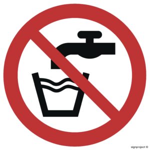 GA005 Woda niezdatna do picia - 12 naklejek