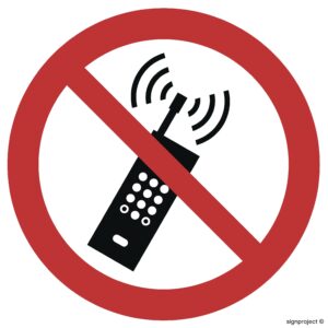 GA013 Zakaz używania telefonów komórkowych - 12 naklejek