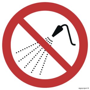 GA016 Zakaz spryskiwania wodą - 12 naklejek