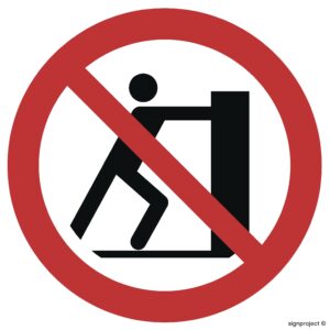 GA017 Zakaz pchania - 12 naklejek