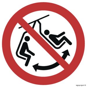 GA038 Zakaz bujania krzesełkiem - 12 naklejek