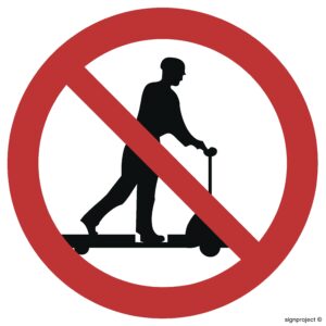 GB001 Zakaz jazdy na urządzeniach transportowych - 12 naklejek