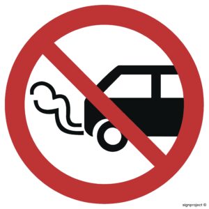 GB006 Nie zostawiać włączonych silników spalinowych - 12 naklejek