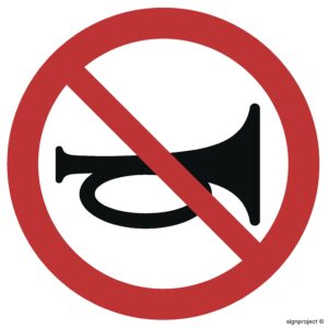GB007 Zakaz używania sygnałów dźwiękowych - 12 naklejek