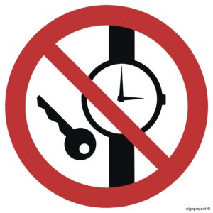 GB011 Zakaz posiadania przedmiotów metalowych - 12 naklejek