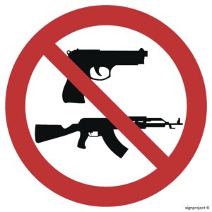 GB013 Zakaz noszenia broni - 12 naklejek
