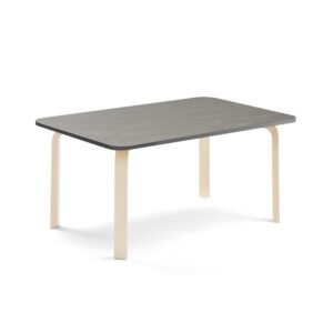 Stół ELTON, 1200x600x530 mm, ciemnoszare linoleum, brzoza
