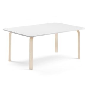 Stół ELTON, 1800x700x590 mm, biały laminat, brzoza