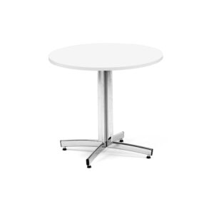 Okrągły stół do stołówki SANNA, Ø900x720 mm, chrom/biały
