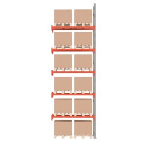 Regał paletowy ULTIMATE, moduł dodatkowy, 6000x1850x1100 mm, 12 palet, 500 kg/paleta
