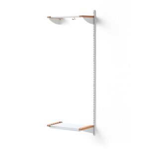 Wieszak ubraniowy JEPPE, półka na nakrycia głowy, moduł dodatkowy, 1790x600x310 mm, biały/dąb