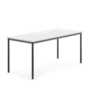 Stół SONITUS, 1800x800x760 mm, laminat HPL biały, antracyt