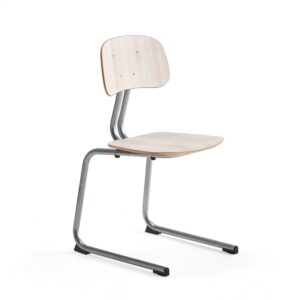 Krzesło szkolne YNGVE, płozy, srebrny, jesion, W 460 mm