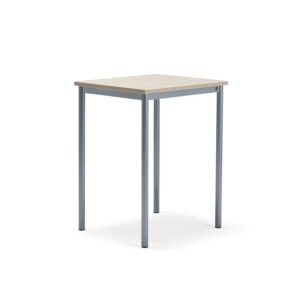 Stół SONITUS PLUS, 700x600x900 mm, laminat HPL jesion, redukcja hałasu, szary aluminium