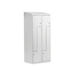 Szafa ubraniowa typu Z, CLASSIC, 2 moduły, 4 drzwi, 1900x800x550 mm, szary