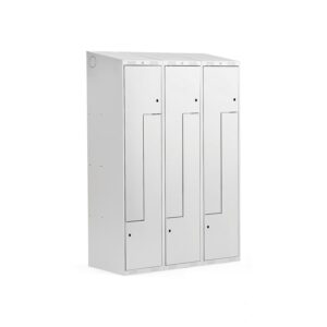 Szafa ubraniowa typu Z, CLASSIC, 3 moduły, 6 drzwi, 1900x1200x550 mm, szary
