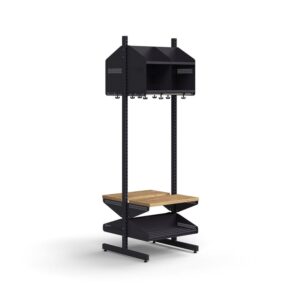 Moduł szatniowy ENTRY, moduł podstawowy, półki na buty, ławka, 4 schowki, 1800x600x600 mm, antracyt