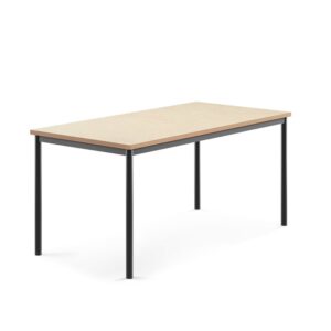 Stół SONITUS, 1600x800x720 mm, beżowe linoleum, antracyt