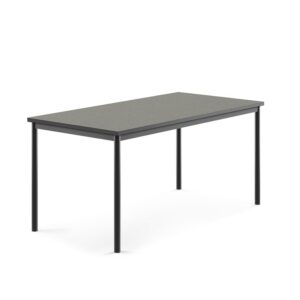 Stół SONITUS, 1600x800x720 mm, ciemnoszare linoleum, antracyt