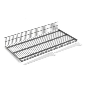 Półka druciana do regałów sklepowych MARKET, 900x430 mm, z uchwytami, srebrny