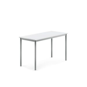 Stół BORÅS, 1200x600x720 mm, biały laminat, szary aluminium