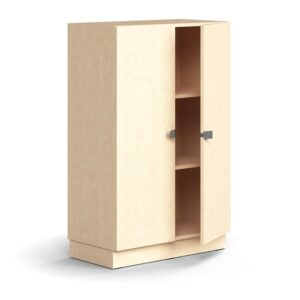 Szafa QBUS, 2 półki, cokół, uchwyty, 1252x800x420 mm, brzoza