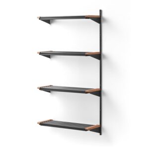 Stojak na obuwie JEPPE, 4 półki, moduł dodatkowy, 1790x900x310 mm, ciemnoszary/dąb