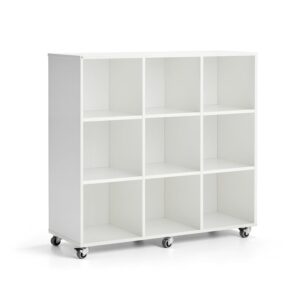Regał szkolny CASPER, 9 przegród, biały