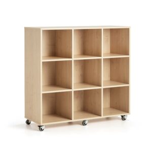 Regał szkolny CASPER, 9 przegród, brzoza