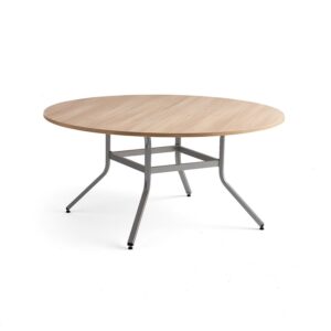 Stół VARIOUS, Ø1600x740 mm, srebrny, dąb