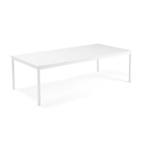 Stół konferencyjny QBUS, 2400x1200 mm, rama 4 nogi, biały, biały