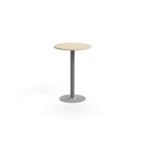 Stół barowy ALVA, Ø700x1000 mm, laminat wysokociśnieniowy, srebrny/brzoza