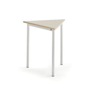 Stół SONITUS TRIANGEL, 700x700x720 mm, laminat HPL brzoza, biały