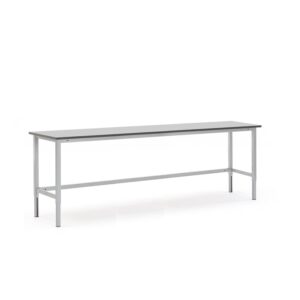 Stół roboczy z regulacją wysokości MOTION, ręczny, obciążenie 400 kg, 2500x600 mm, szary