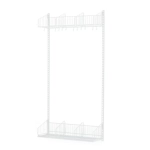 Ścienny regał do szatni TRÅD, moduł podstawowy, 900x2000 mm, biały