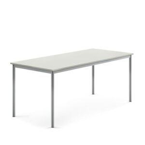 Stół SONITUS, 1800x800x720 mm, laminat HPL szary, szary aluminium